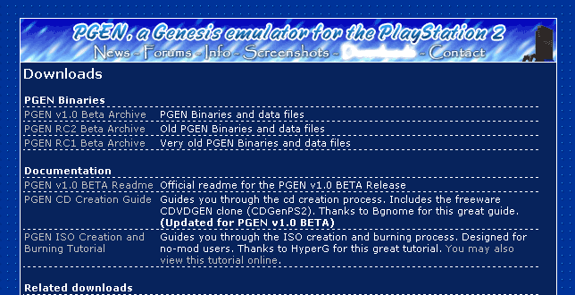 PGEN downloads page